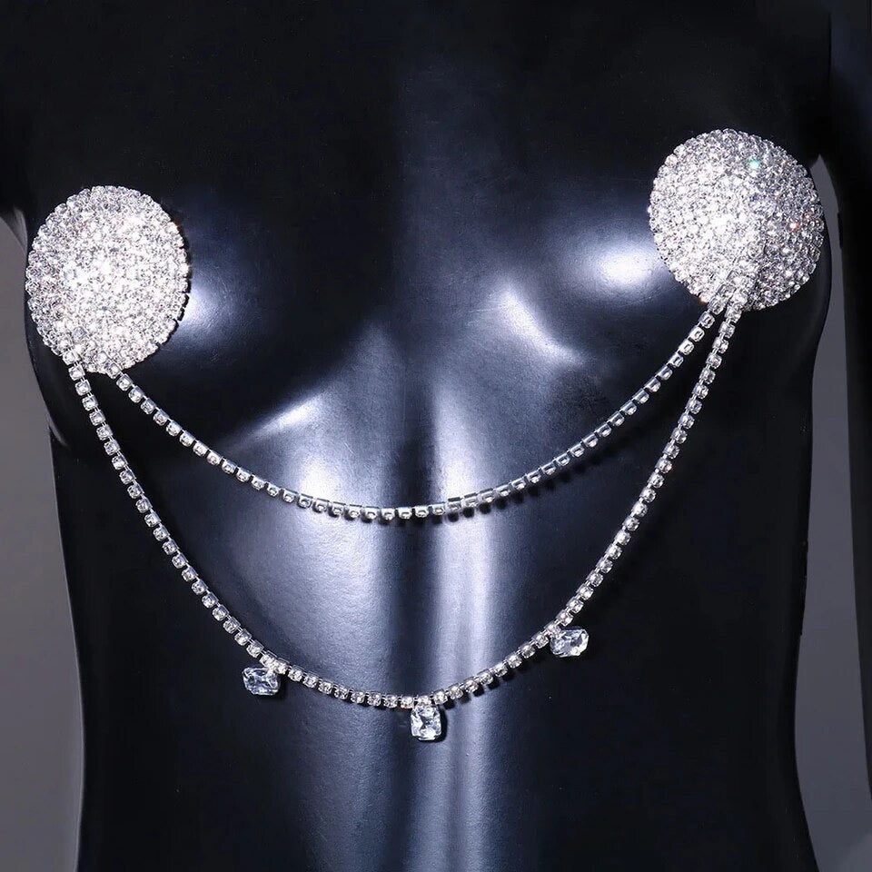 Silver Chain Nipple Cover