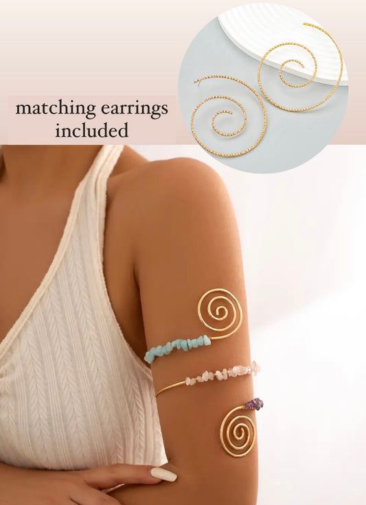 Egyptian Swirl Set (Arm Cuff & Earrings)