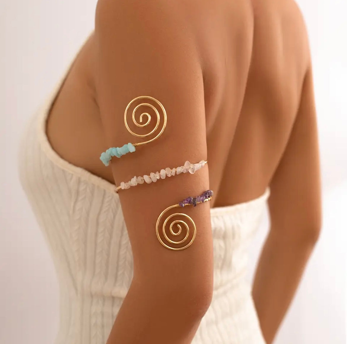 Egyptian Swirl Set (Arm Cuff & Earrings)